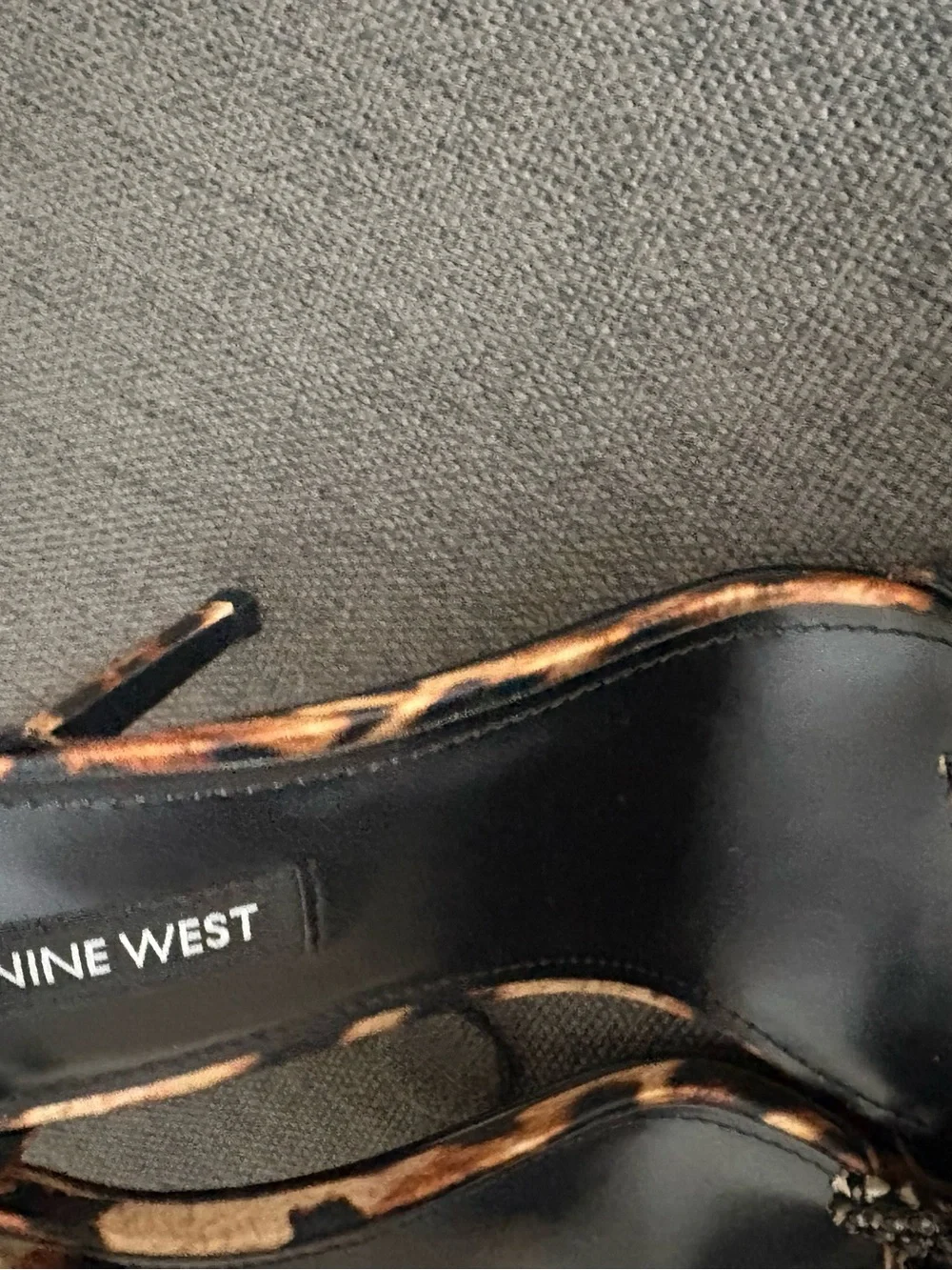 Nine West Animal Print High Heels Open Toe with Bow Size 7